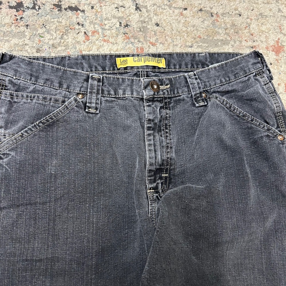 Lee Jeans Mens 34x30 Black Dungaree Carpenter Y2K Vintage Baggy Skater Workwear - Picture 3 of 10
